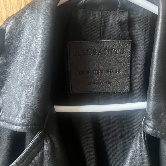 All Saints Balfern Leather Biker Jacket - Picture 4 of 6
